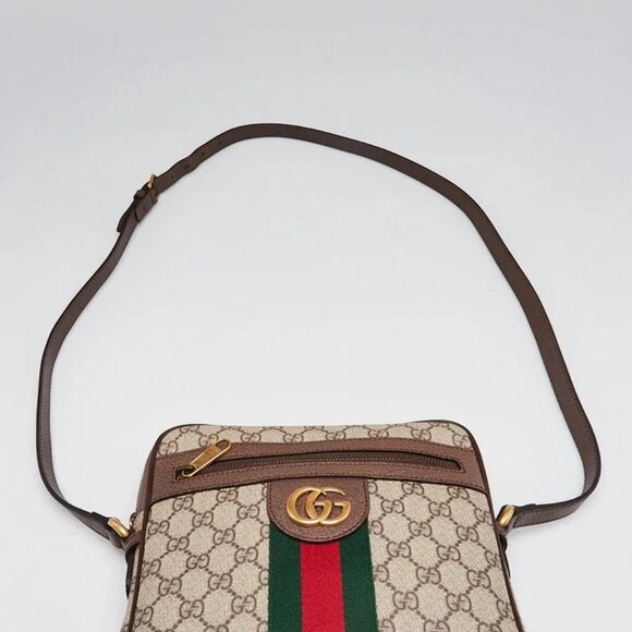 Gucci Beige Supreme GG Coated Canvas Vintage Web Ophidia Small Messenger Bag - Picture 5 of 12